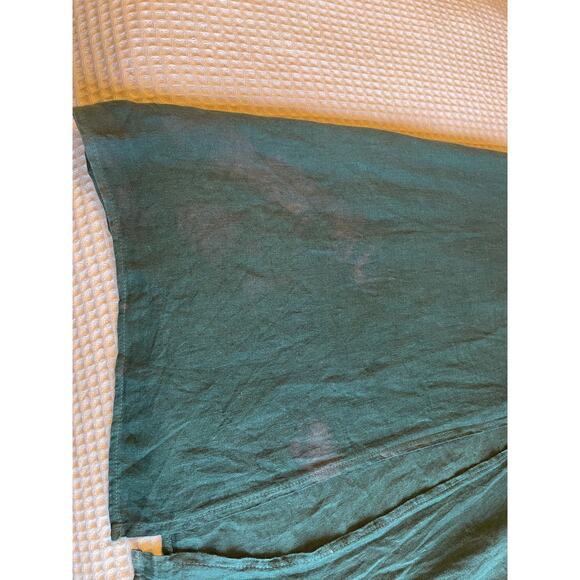 Meo Meli Linen Green Spaghetti Strap Halter Relaxed Fit Front Slit Maxi Dress XL - Picture 5 of 12